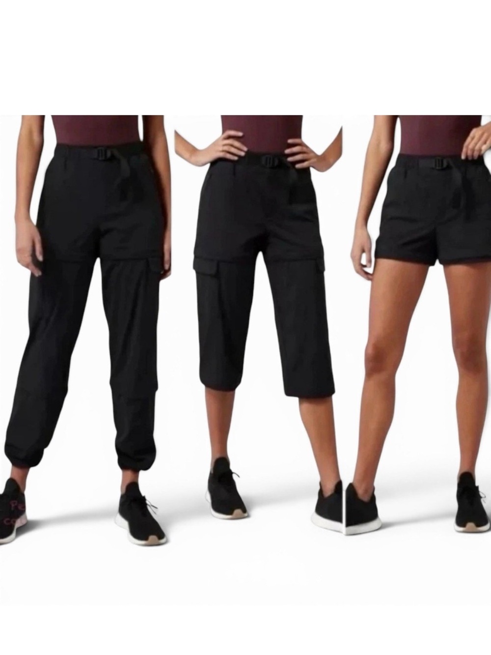 Athleta 3 in 1 Black Belted Trekkie Convertible Hike Pants Size 6